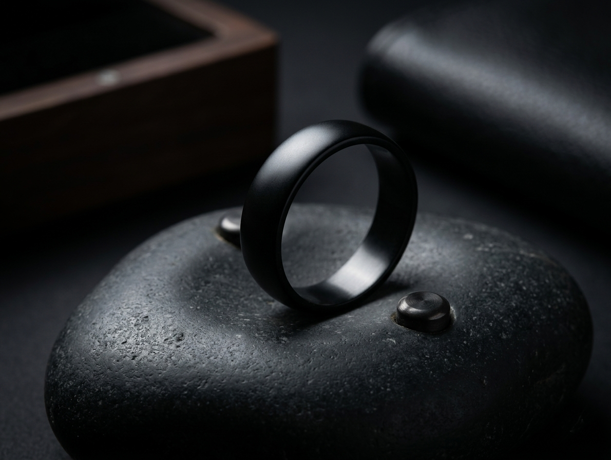 Classic Black Ring for Men - Scratch-Resistant Waterproof Everyday Band