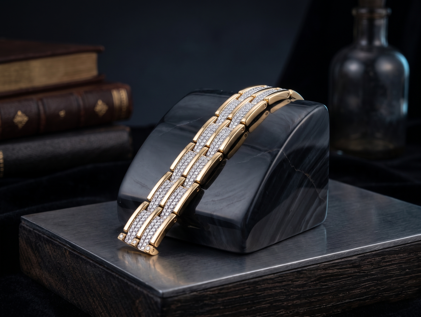 The Motor Way Casuals Luxe Gold-Tone Premium Link Bracelet for Men