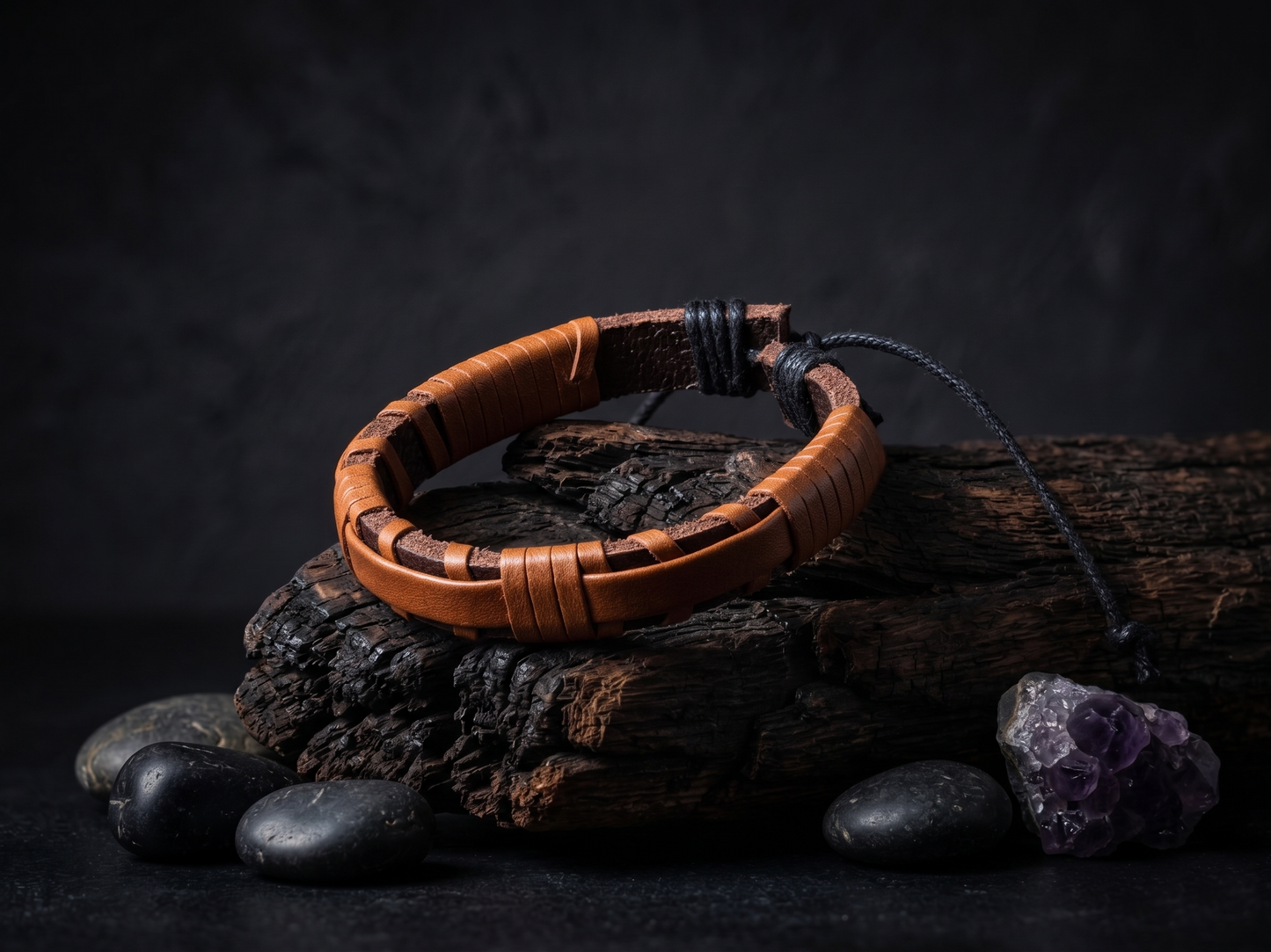 The Motor Way Casuals Men's Vintage Brown Leather Adjustable Bracelet – Handmade Casual Wristband