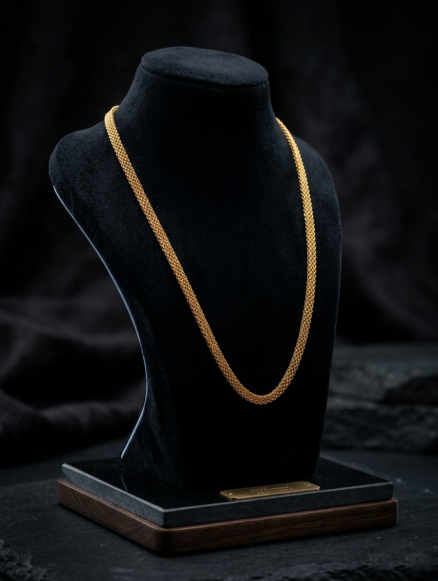 TMWC The Motor Way Casuals Gold-Tone Rope Chain Necklace for Men & Women | Premium Stainless Steel Look Unisex Fashion Chain