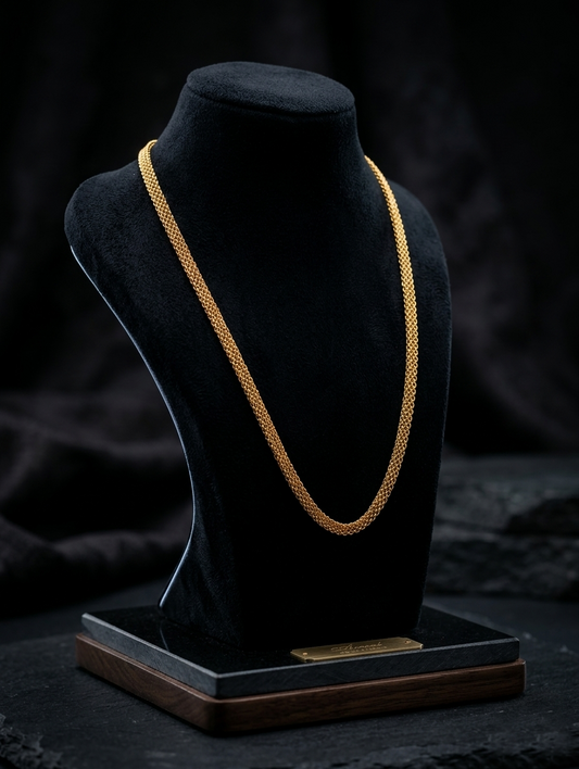 TMWC The Motor Way Casuals Gold-Tone Rope Chain Necklace for Men & Women | Premium Stainless Steel Look Unisex Fashion Chain