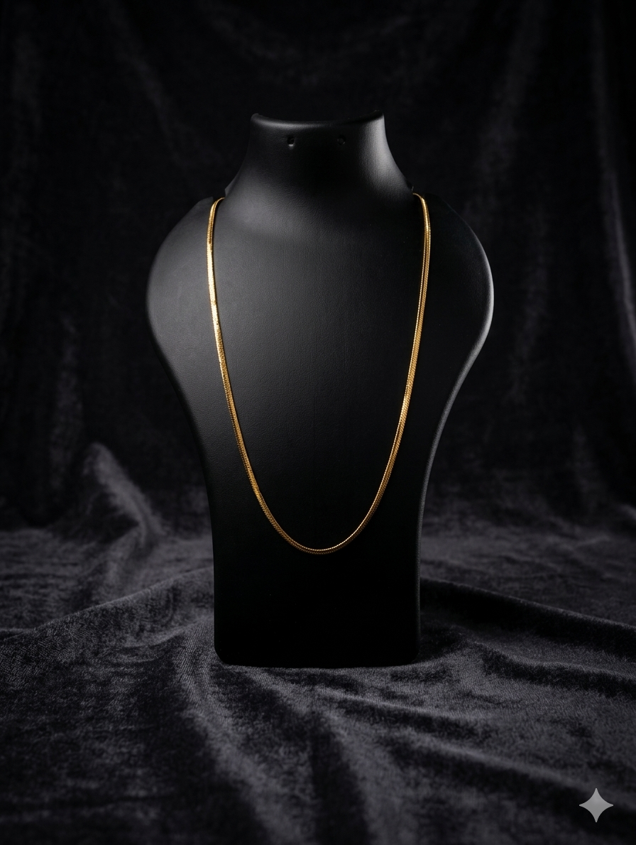 TMWC Gold-Tone Snake Chain Necklace for Men & Women | Minimalist Unisex Fashion Chain