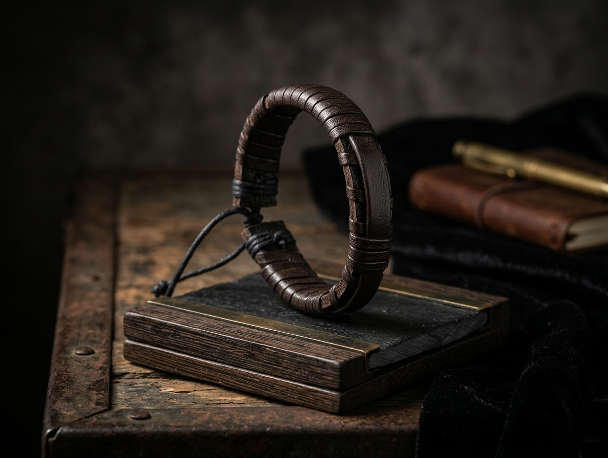The Motor Way Casuals Vintage Braided Leather Bracelet for Men | Adjustable Brown Wristband