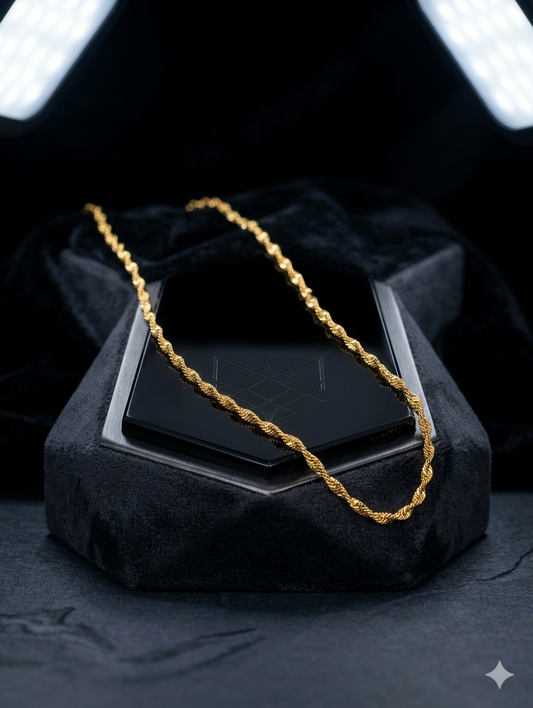 TMWC Gold-Tone Twisted Rope Chain Necklace for Men & Women | Premium Fashion Jewelry