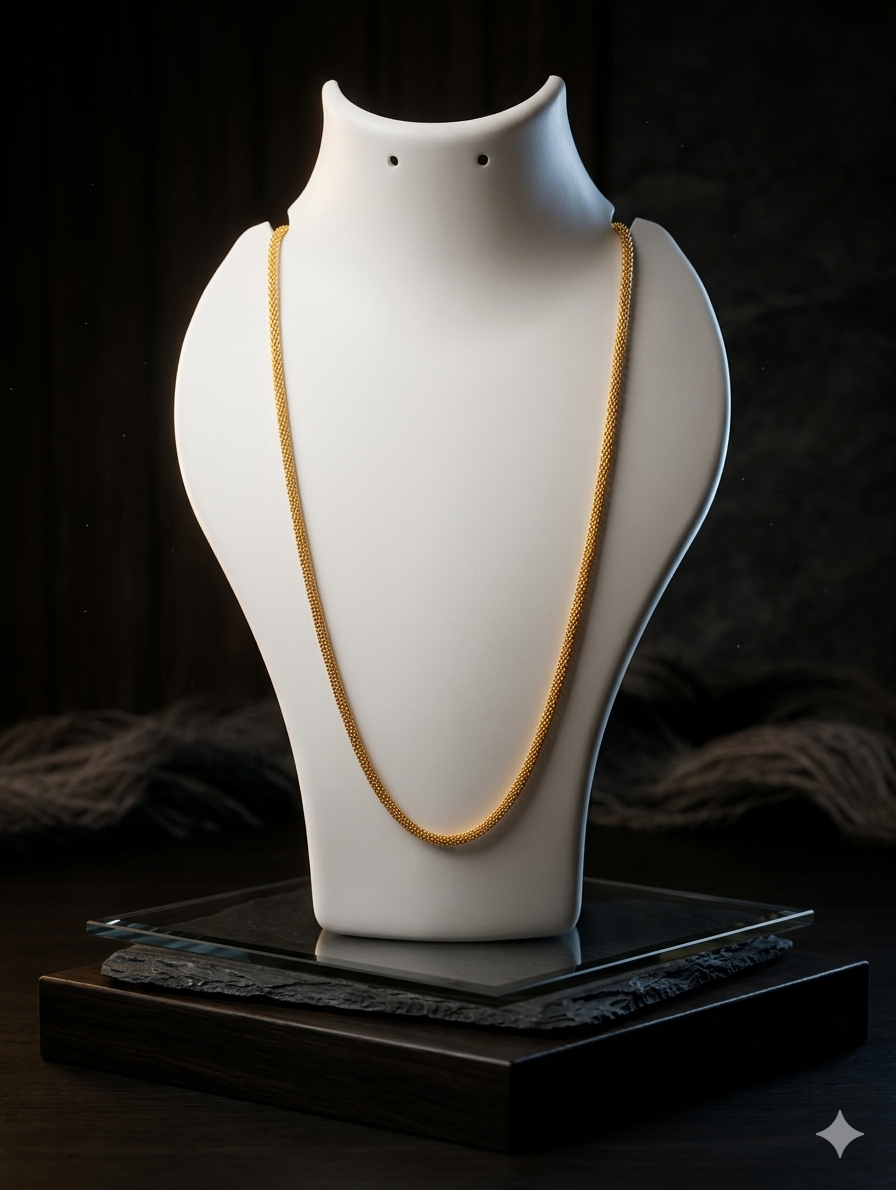 TMWC Gold-Tone Mesh Snake Chain Necklace | Premium Unisex Fashion Chain