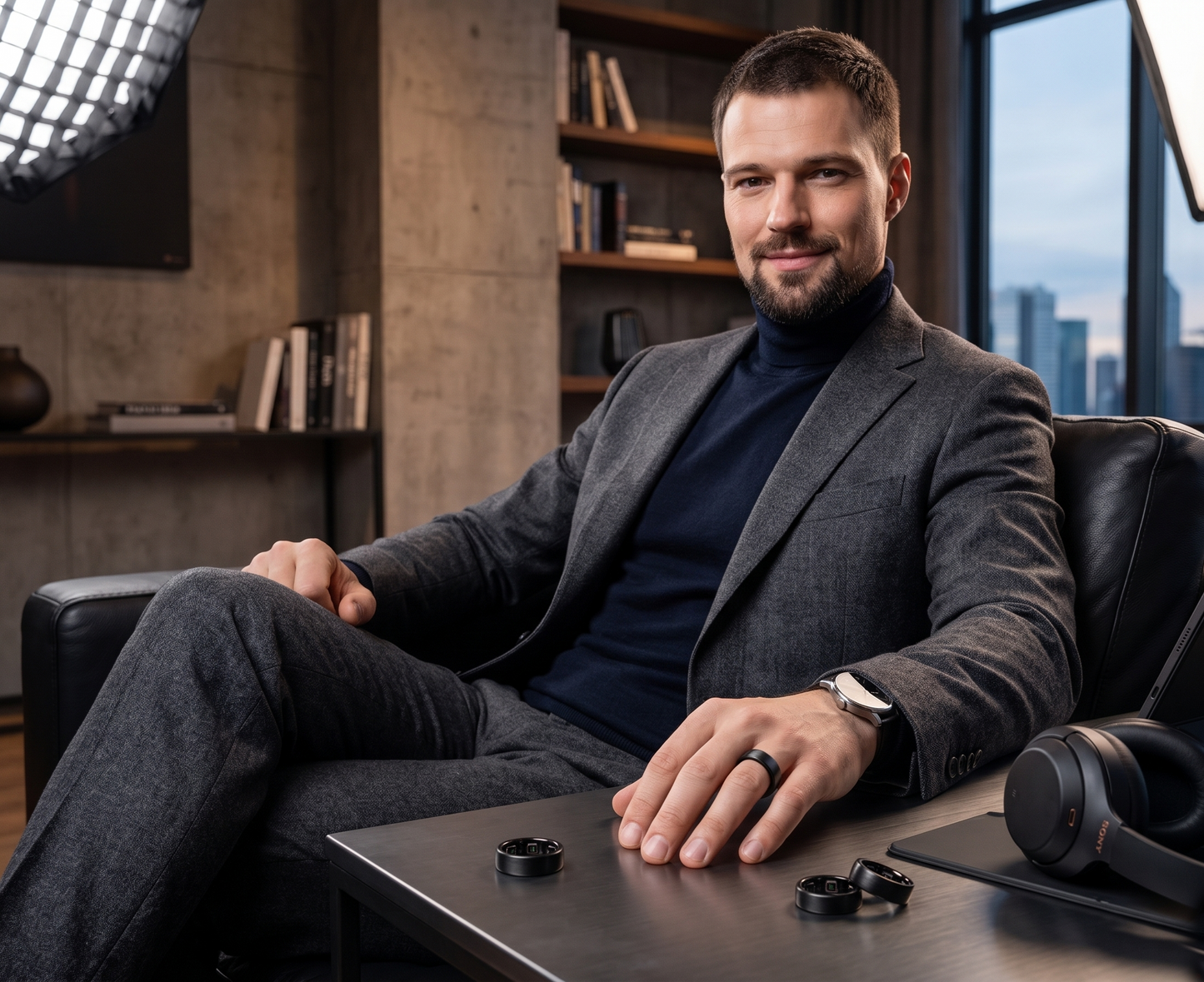 Classic Black Ring for Men - Scratch-Resistant Waterproof Everyday Band