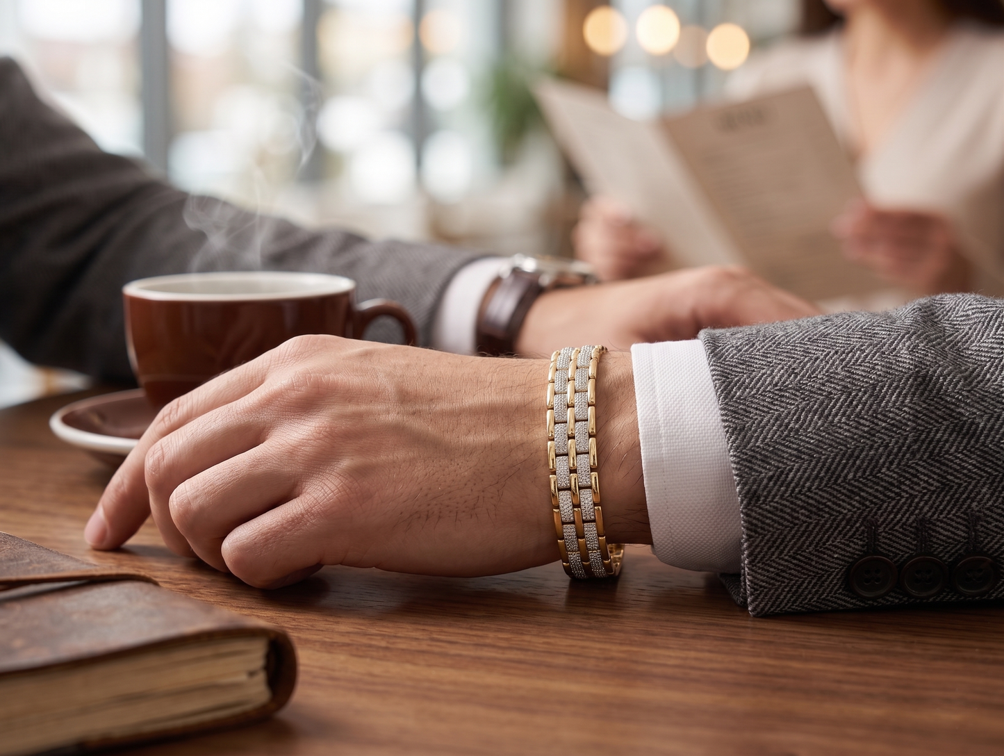 The Motor Way Casuals Luxe Gold-Tone Premium Link Bracelet for Men