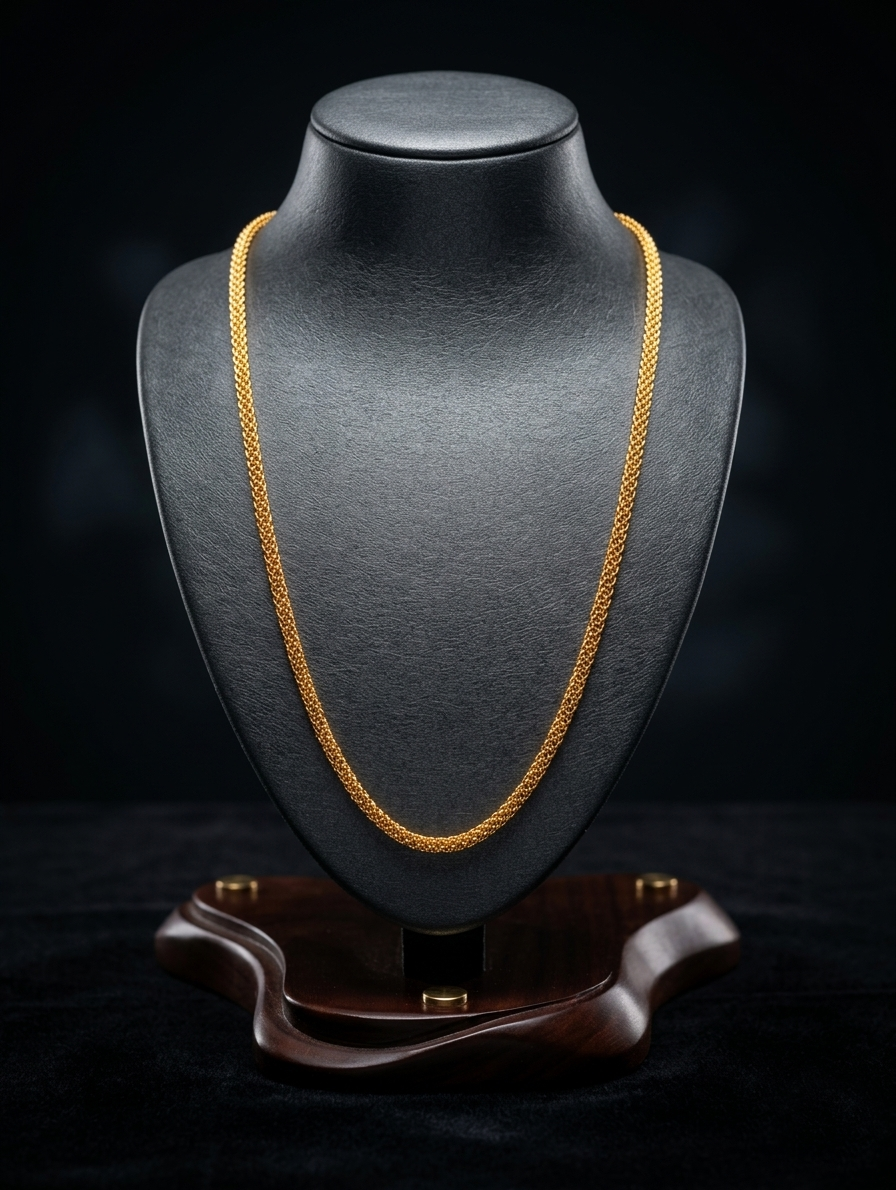 TMWC The Motor Way Casuals Gold-Tone Rope Chain Necklace for Men & Women | Premium Stainless Steel Look Unisex Fashion Chain