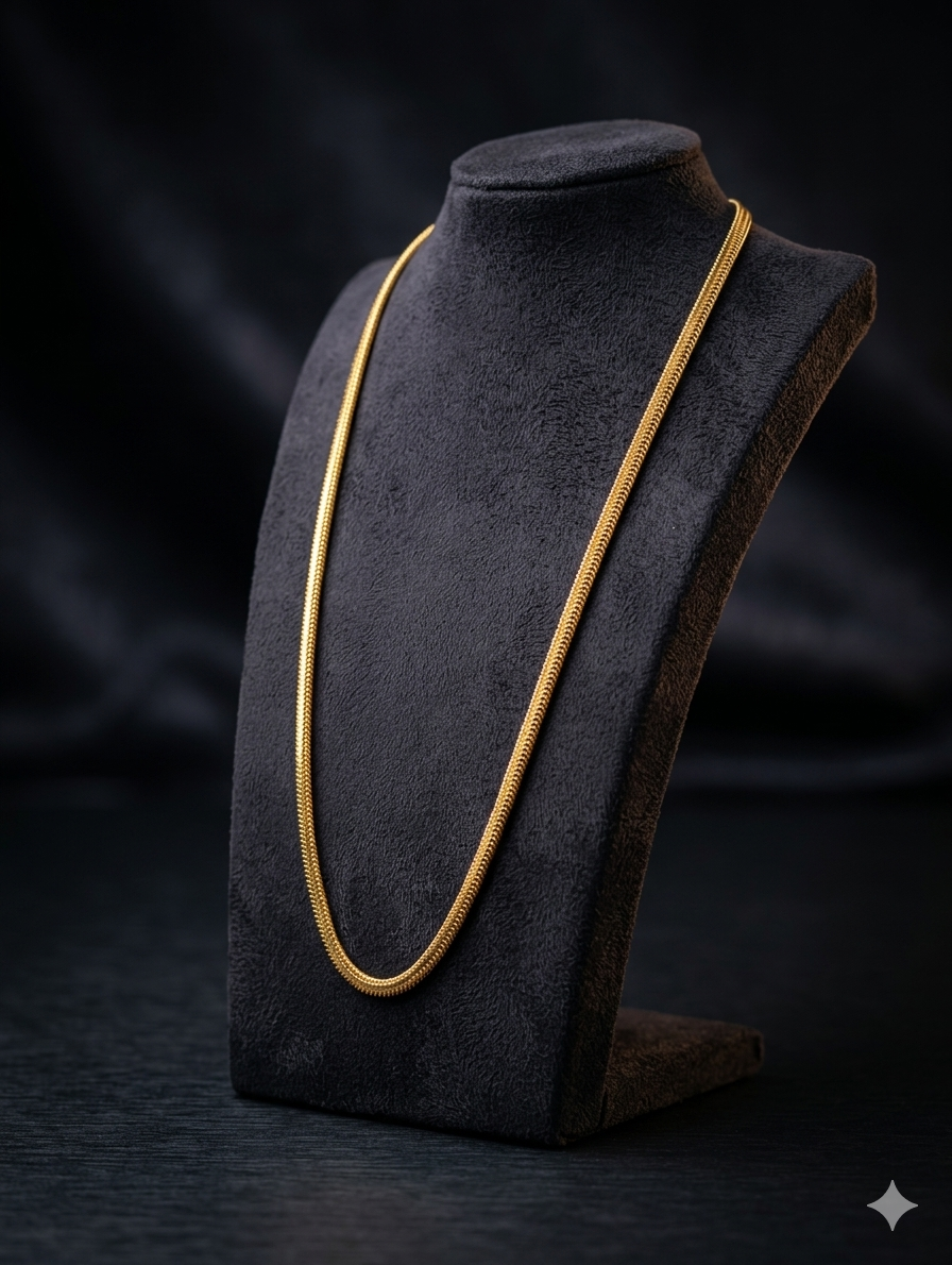 TMWC Gold-Tone Snake Chain Necklace for Men & Women | Minimalist Unisex Fashion Chain