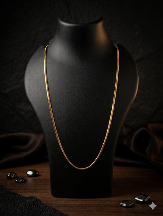 TMWC Gold-Tone Snake Chain Necklace for Men & Women | Minimalist Unisex Fashion Chain
