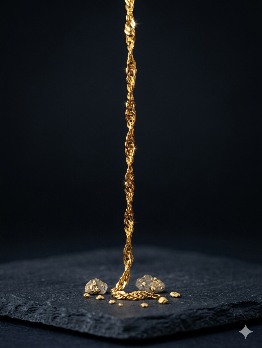 TMWC Gold-Tone Twisted Rope Chain Necklace | Unisex Premium Fashion Chain