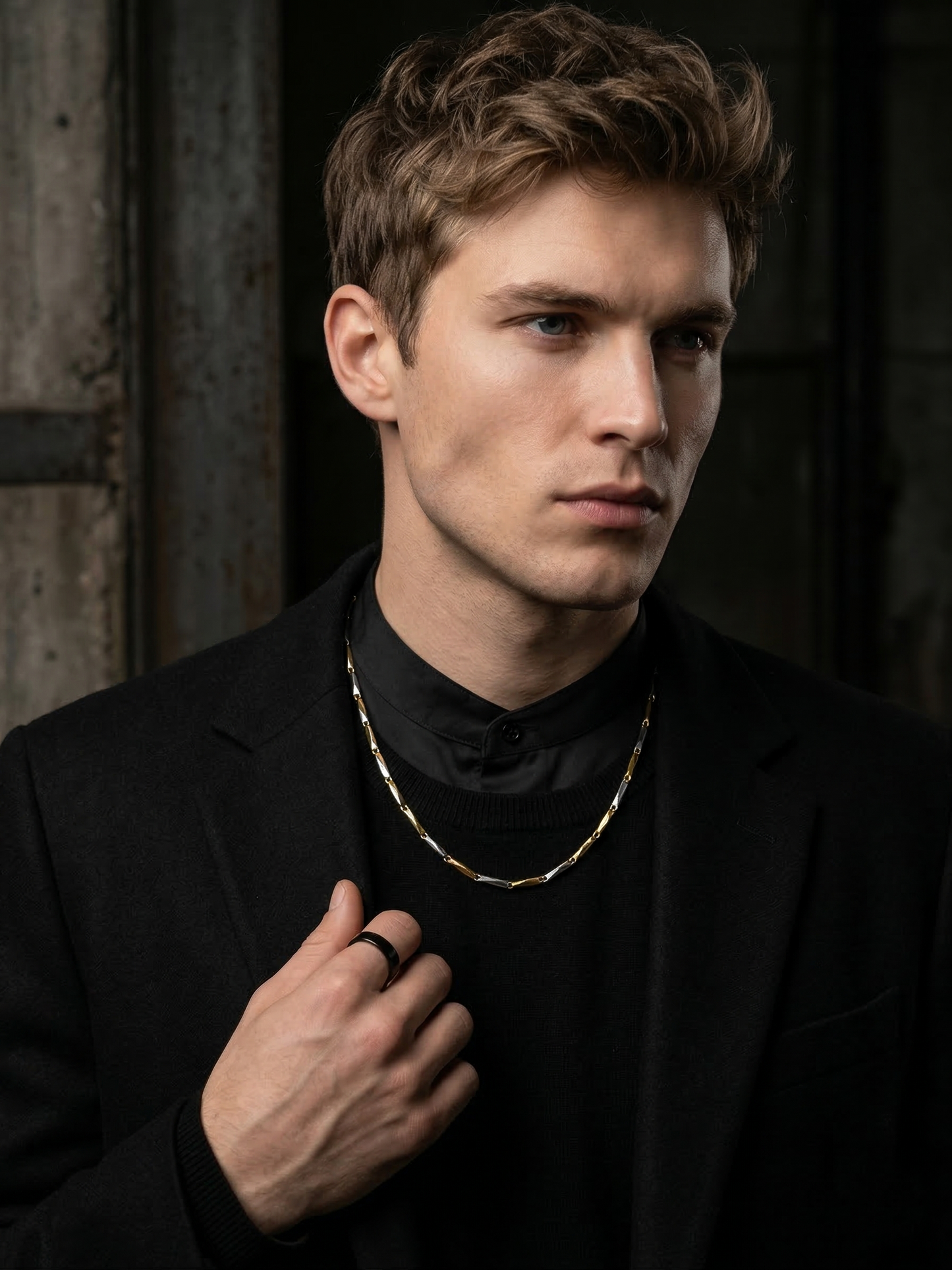 The Motor Way Casuals Gold & Silver Wheat Link Chain Necklace for Men | Premium Stainless Steel Fashion Jewelry